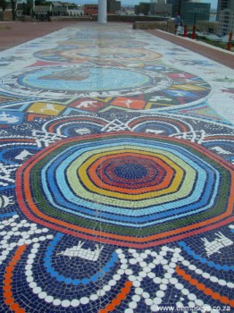 Mosaic artwork on Route 67 at the Donkin Reserve.
