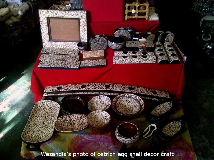 crafts decor with ostrich egg shell at wezandla