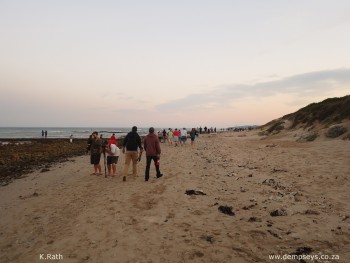 the start of the full moon beach walk