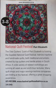 3-8 July 2017. national quilt fest, pe. sa country life advert