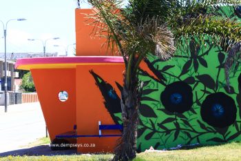 funky bus stop in the former south end