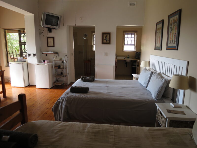 view of family room no.2 from the end single bed (the tv has been replaced and a large fridge-freezer has replaced one of the small fridges)