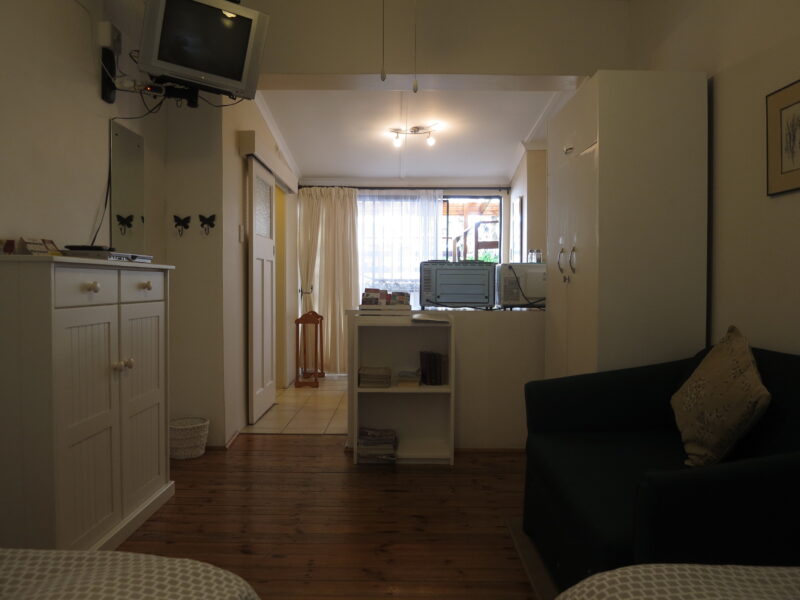 view of twin room no.4 from bed area, old tv has been replaced!