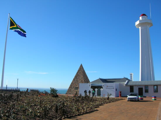 donkin reserve, route 67 : 67 public art works symbolizing nelson mandela's 67 years of work dedicated to the freedom of south africa and includes 67 steps leading up to the largest flag in south africa and the second largest flagpole in africa.